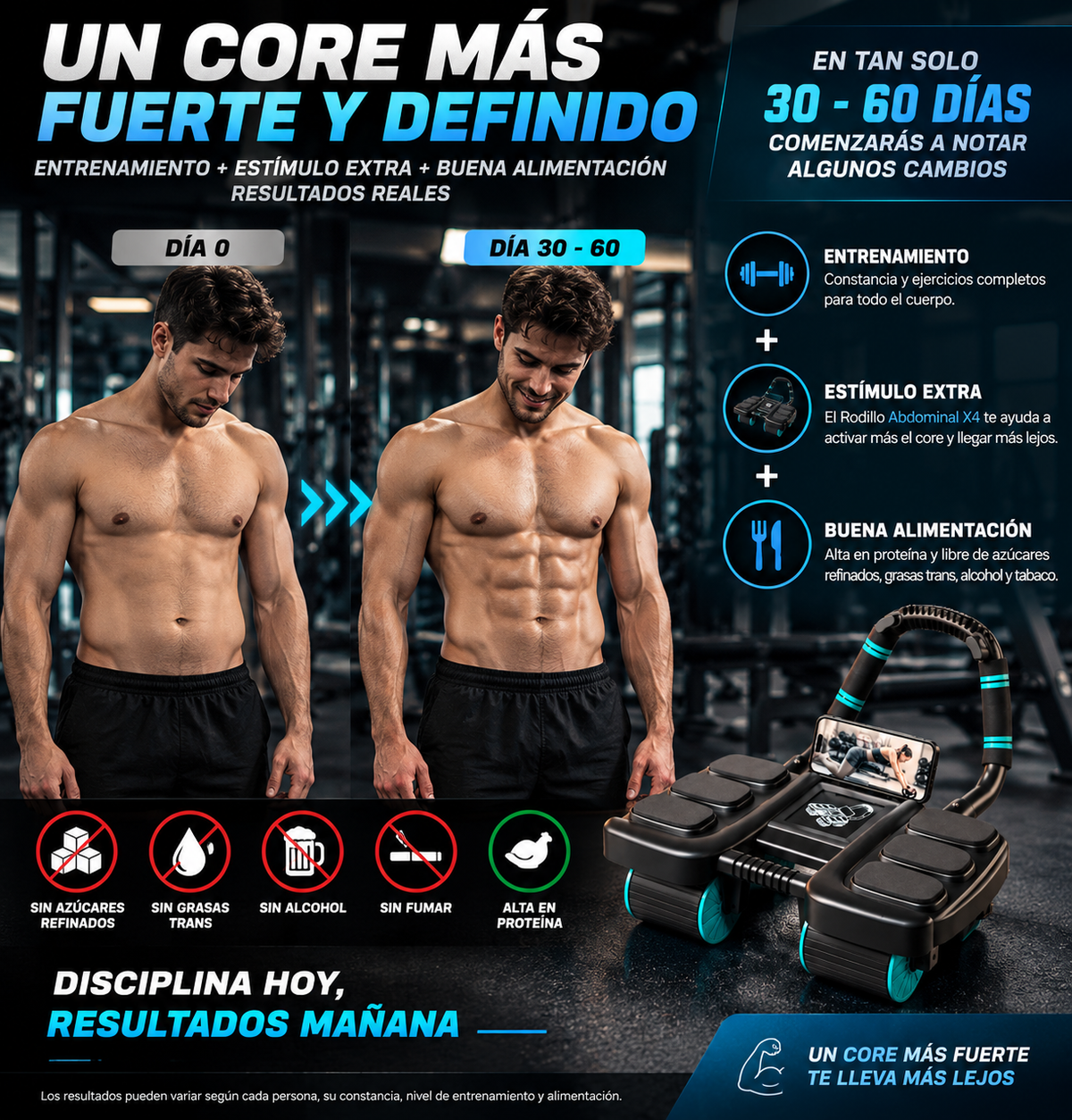 Rodillo Abdominal X4